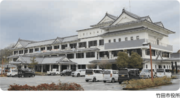 竹田市役所の全景写真